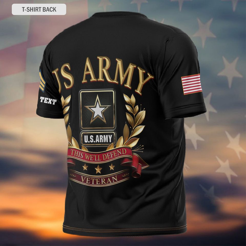 Customized US&nbsp;Veteran&nbsp;Proudly&nbsp;Served 3D Tshirt