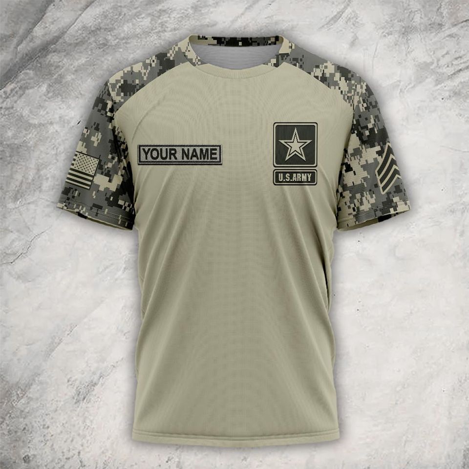 Custom US Veteran Camouflage 3D T-Shirt