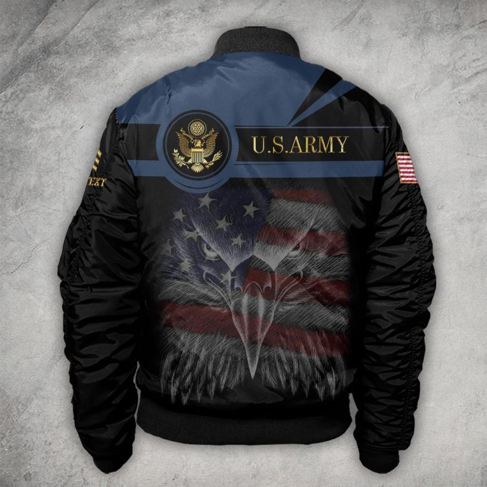 Customized US Military With US Flag Eagle Bomber Jacket