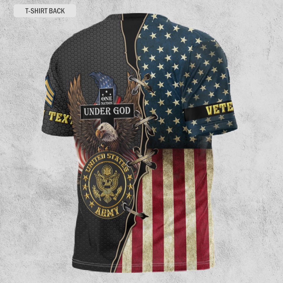 One Nation Under God Customized U.S Veteran 3D shirt