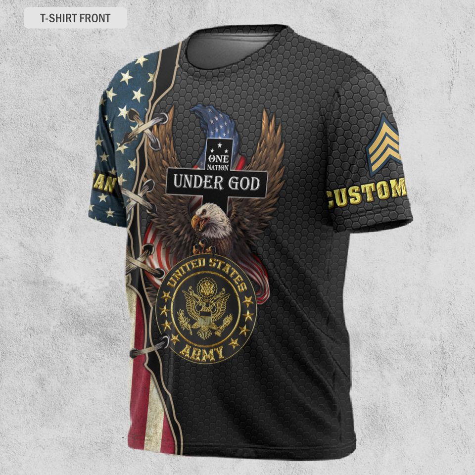 One Nation Under God Customized U.S Veteran 3D shirt