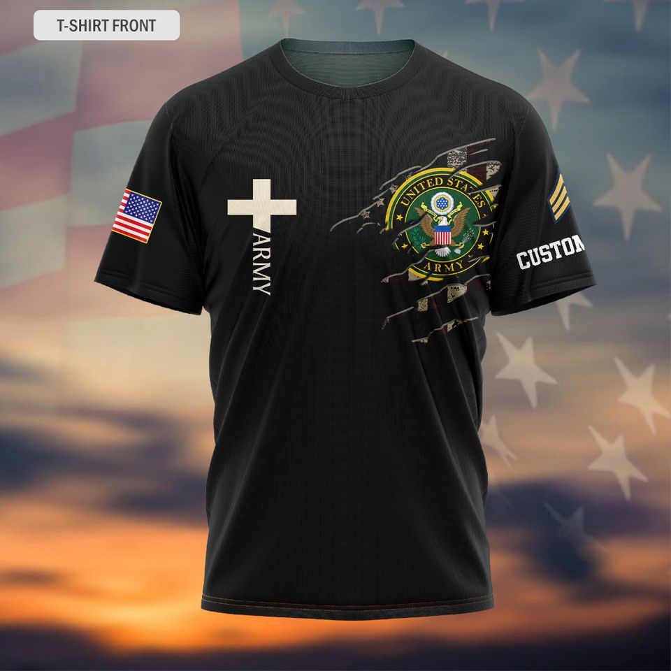 Customized One Nation Under God U.S. Veteran 3D T-Shirt