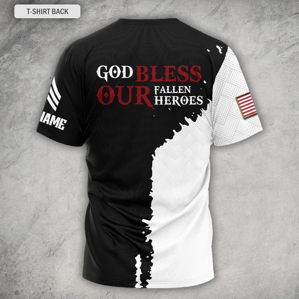Customized Memorial Day 3D T-Shirt God Bless Our Fallen Heroes