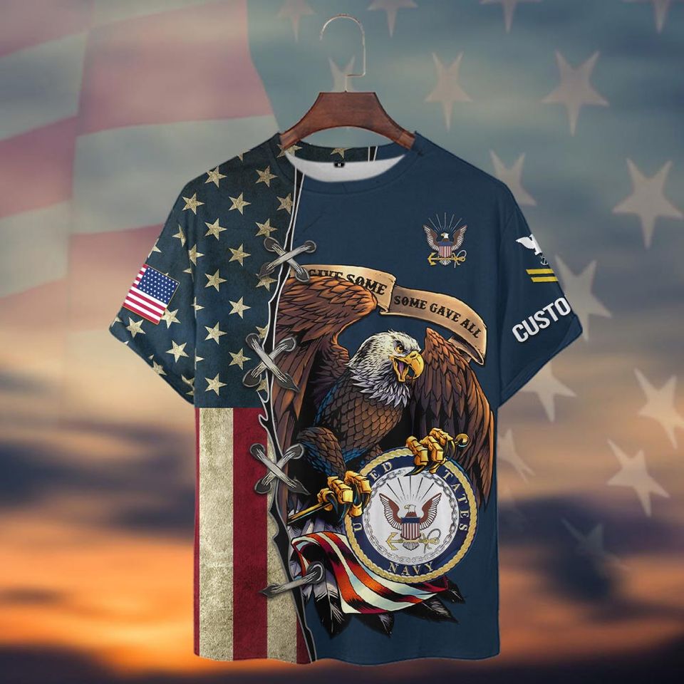 Custom US Navy Veteran 3D T-Shirt