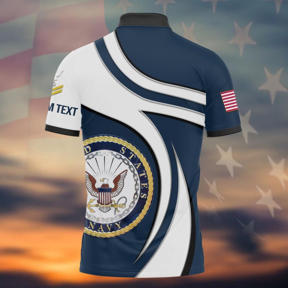 Customized US Navy Veteran Polo Shirt