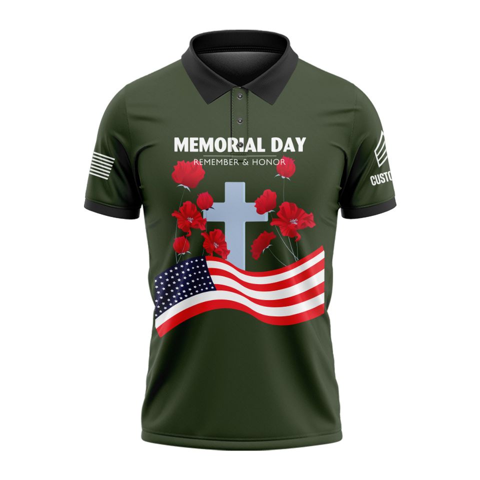 Memorial Day Poppy Flower – Polo Shirt