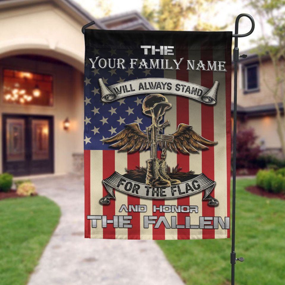 Customized For The Flag and Honor The Fallen Garden Flag