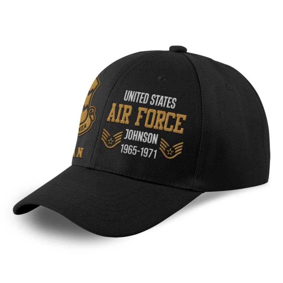 Customized US Veteran Air Force Wings Proudly Served Embroidered Baseball Cap