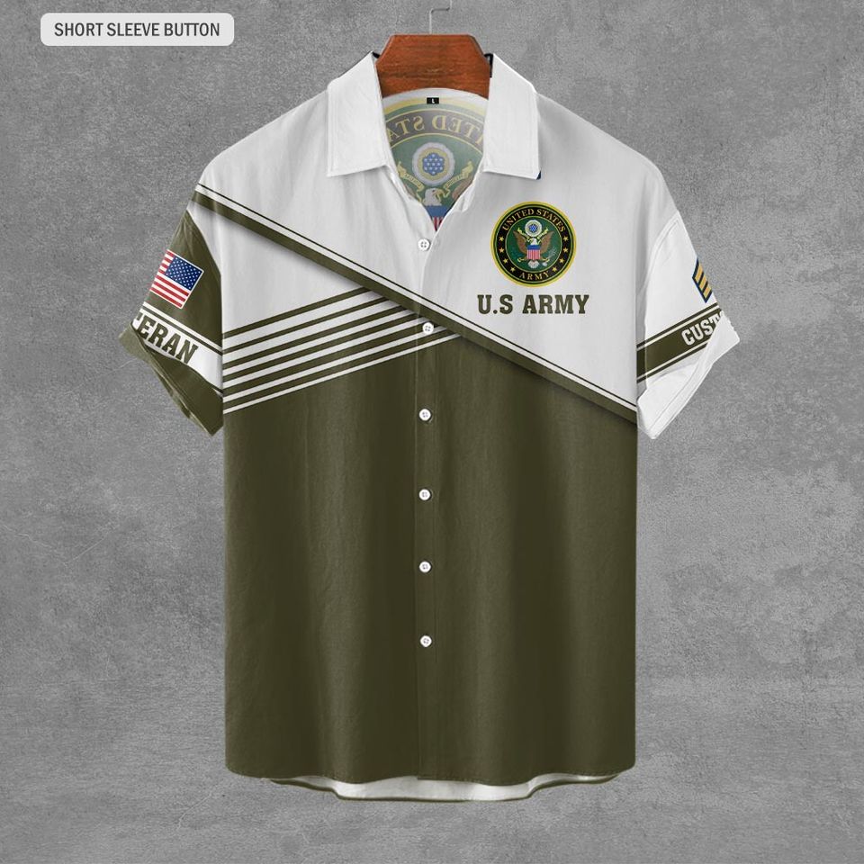 Customized US Military Proudly Served Hawaiian Shirt