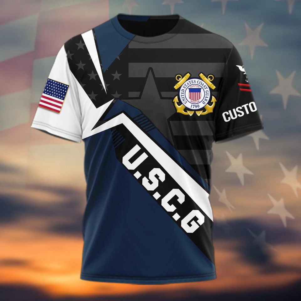Customized US Coast Guard Veteran 3D T-Shirt