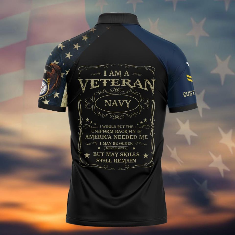 Customized US Navy Veteran Polo Shirt