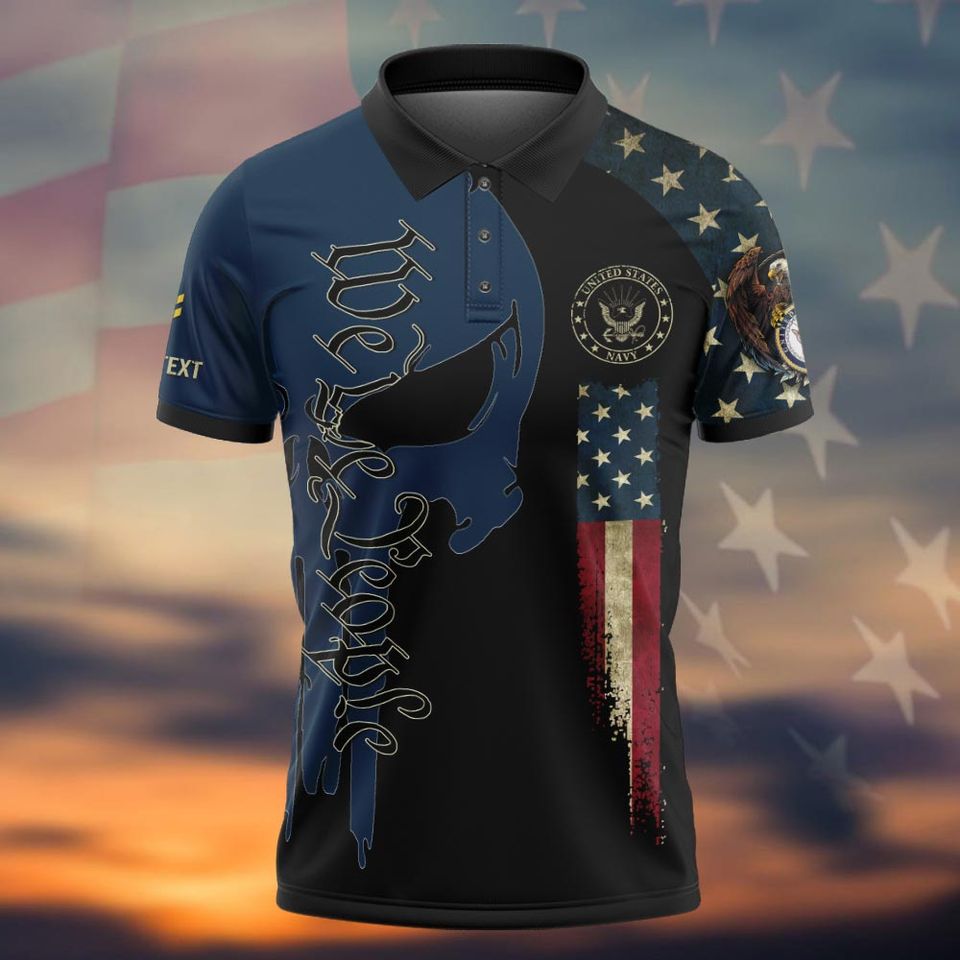 Customized US Navy Veteran Polo Shirt