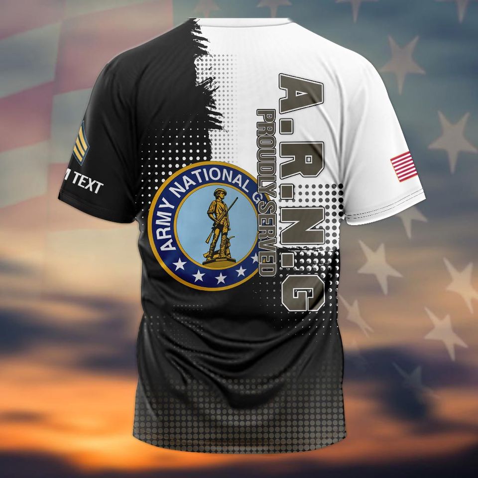 Customized US Army National Guard Veteran 3D T-Shirt