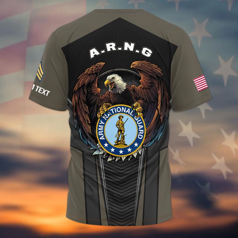 Custom US Army National Guard Veteran 3D T-Shirt