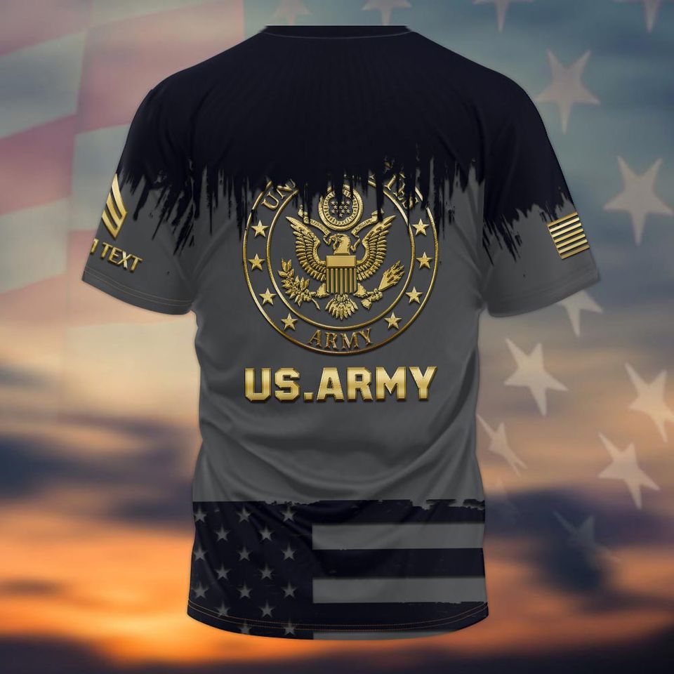 Customized U.S Veteran Proudly Served 3D T-Shirt