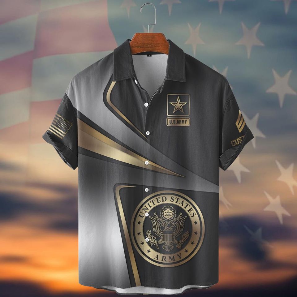 Customized U.S Veteran Proudly Served Hawaiian shirt