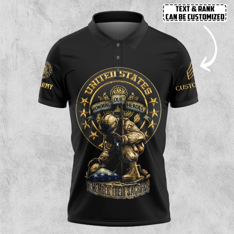 Customized U.S Veteran Honor The Fallen – Polo Shirt