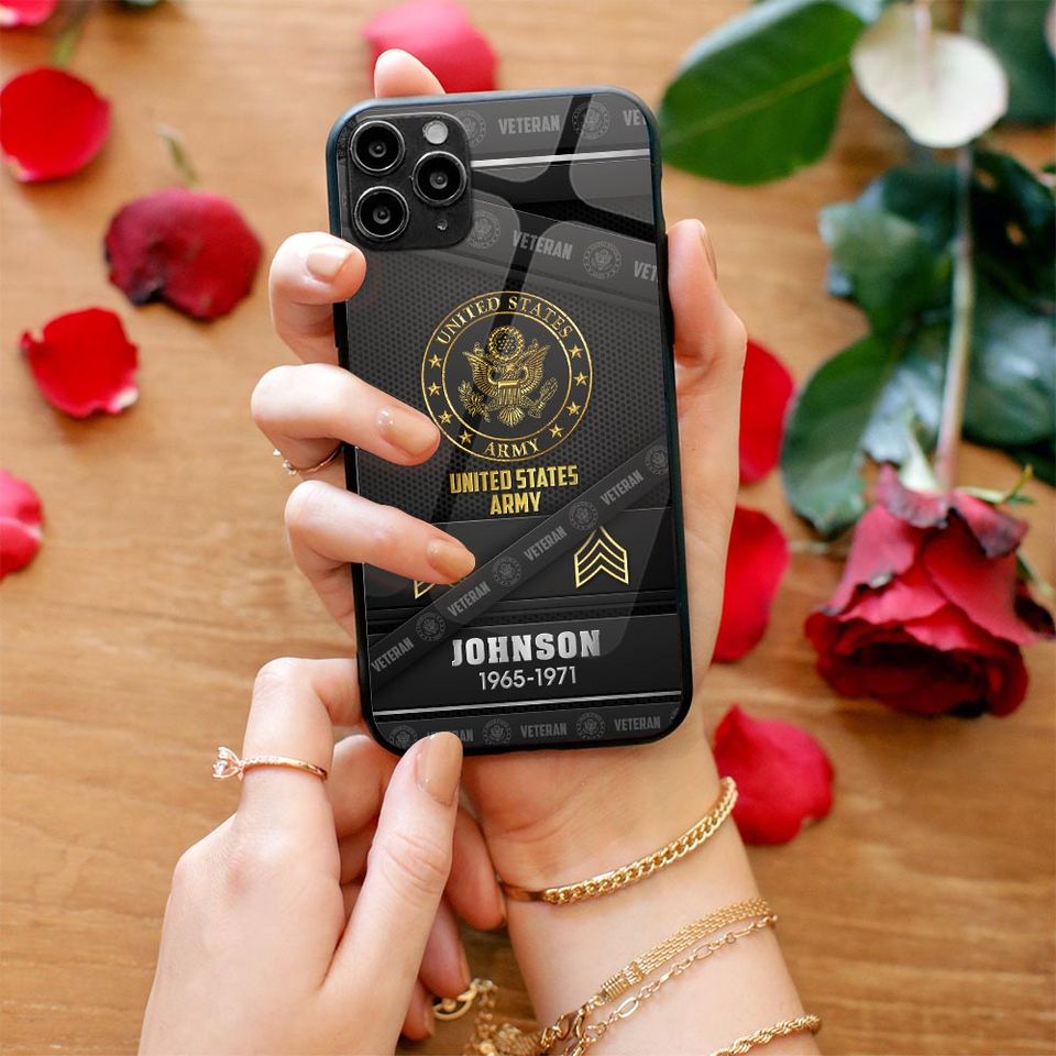 Customized US Veteran With Logo Line Phone Case