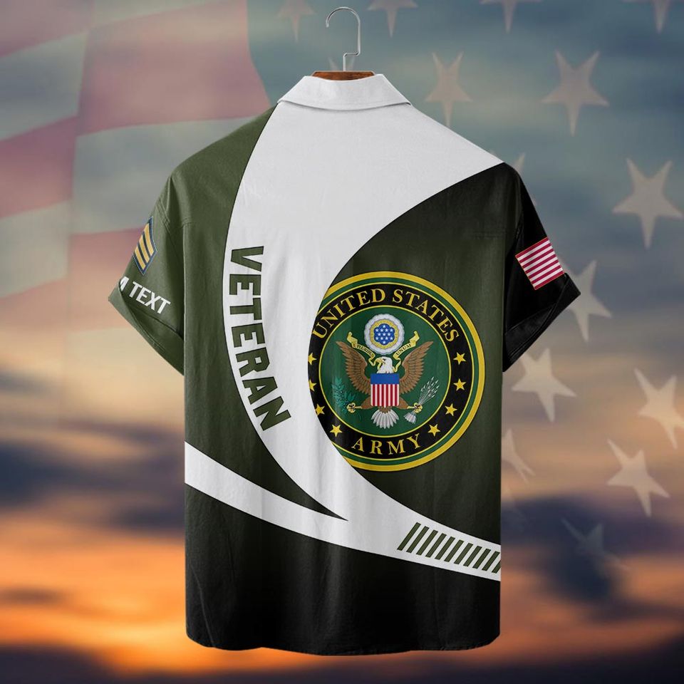 Customized U.S Veteran Proudly Served Hawaiian Shirt