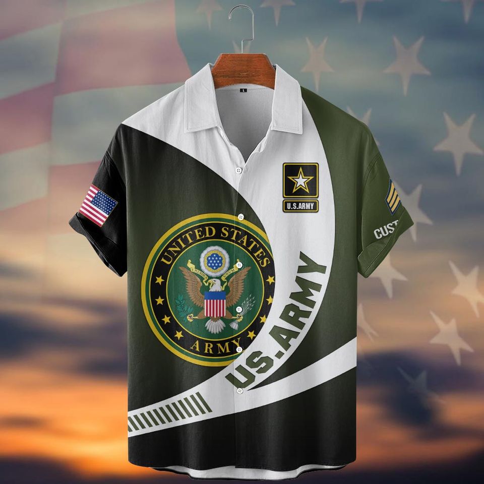 Customized U.S Veteran Proudly Served Hawaiian Shirt