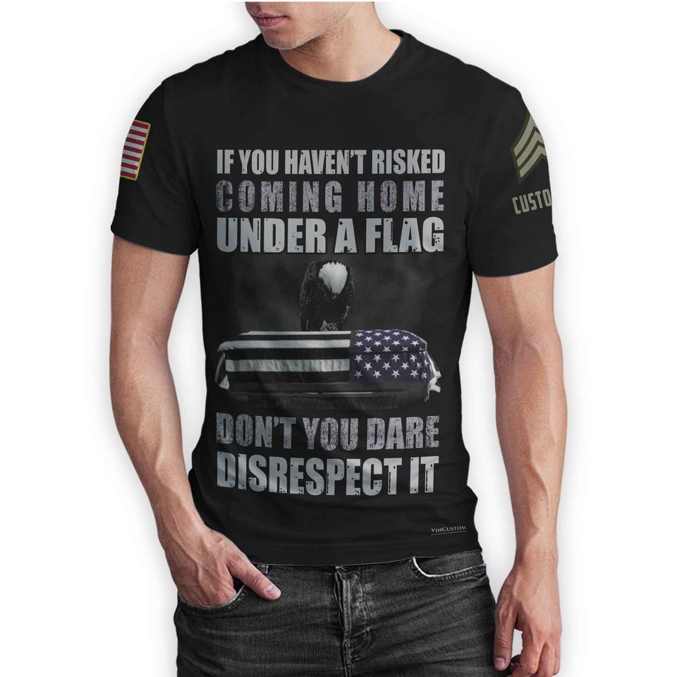 US Veteran T-Shirt with Respect Flag Design