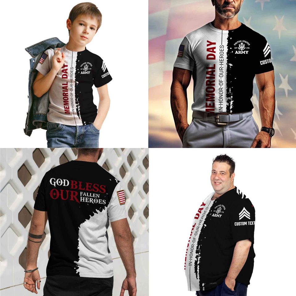 Memorial Day 3D T-Shirt God Bless Our Fallen Heroes