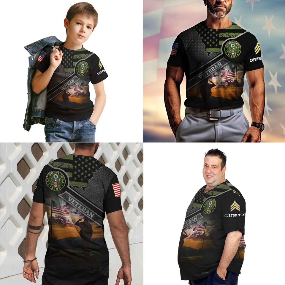Customized Veteran 3D T-Shirt
