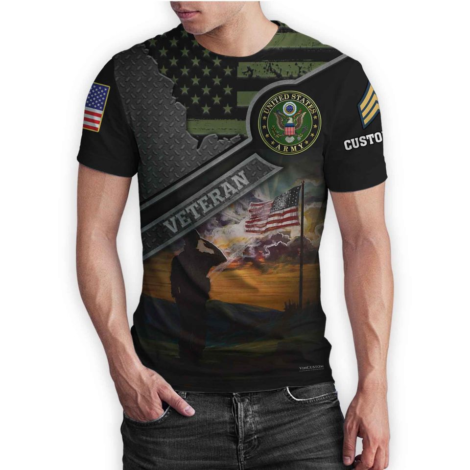Customized Veteran 3D T-Shirt