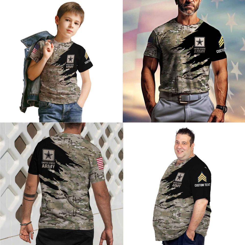 Customized Camouflage U.S. Veteran T-Shirt