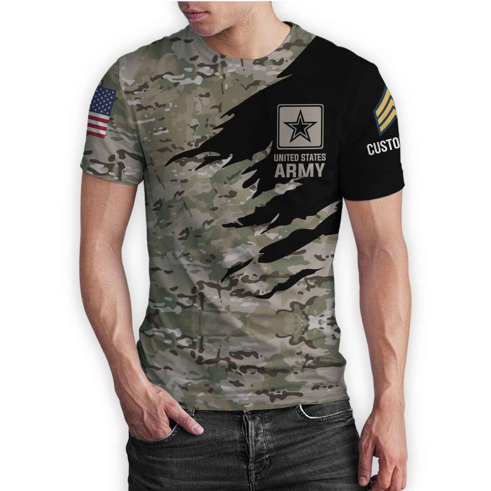 Customized Camouflage U.S. Veteran T-Shirt