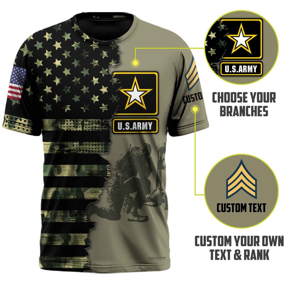 Customized U.S. Veteran  3D Shirt