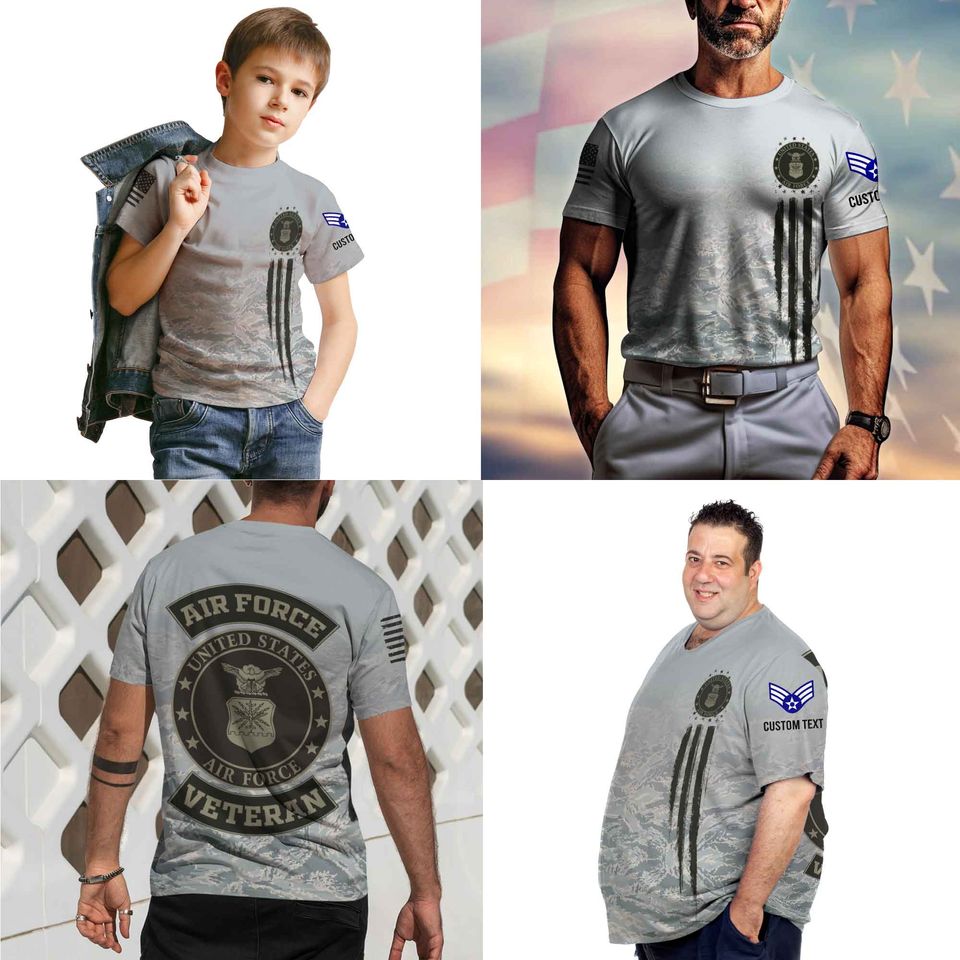 USAF Veteran Camouflage Fade Design 3D Shirts