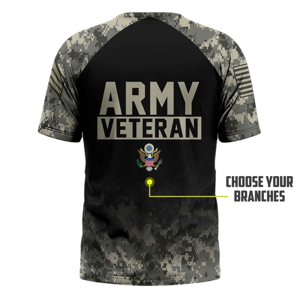 Customized US Veterans Camouflage Pattern  3D Shirts