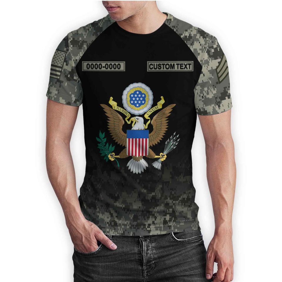 Customized US Veterans Camouflage Pattern  3D Shirts