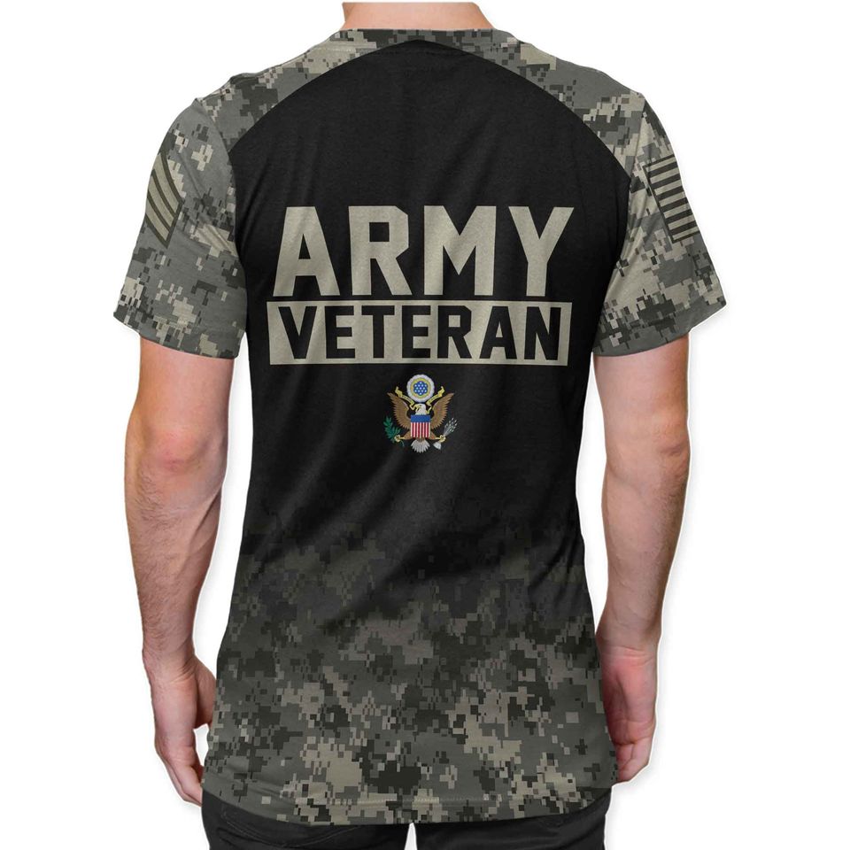 Customized US Veterans Camouflage Pattern  3D Shirts