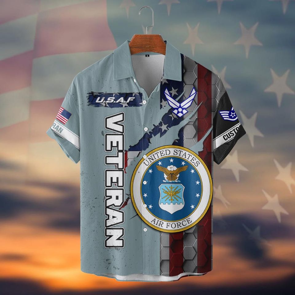 Customized US Air Force Veteran Shirts Hawaiian Shirt