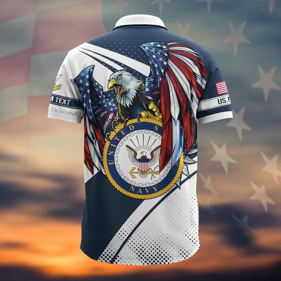 Customized US Navy Veteran Polo Shirt