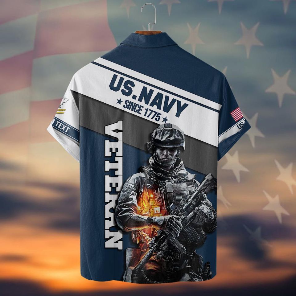 Customized US Navy Veteran Shirts Hawaiian Shirt