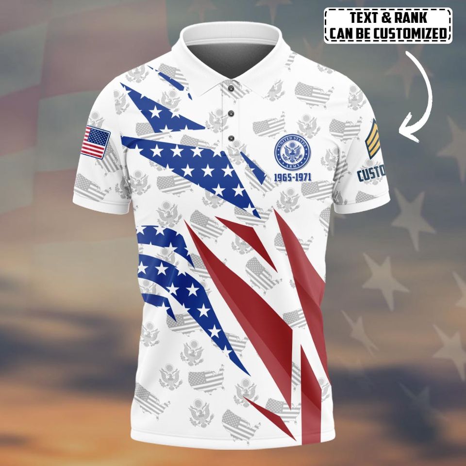 Customized U.S Veteran Polo Shirt Patriotic Gift