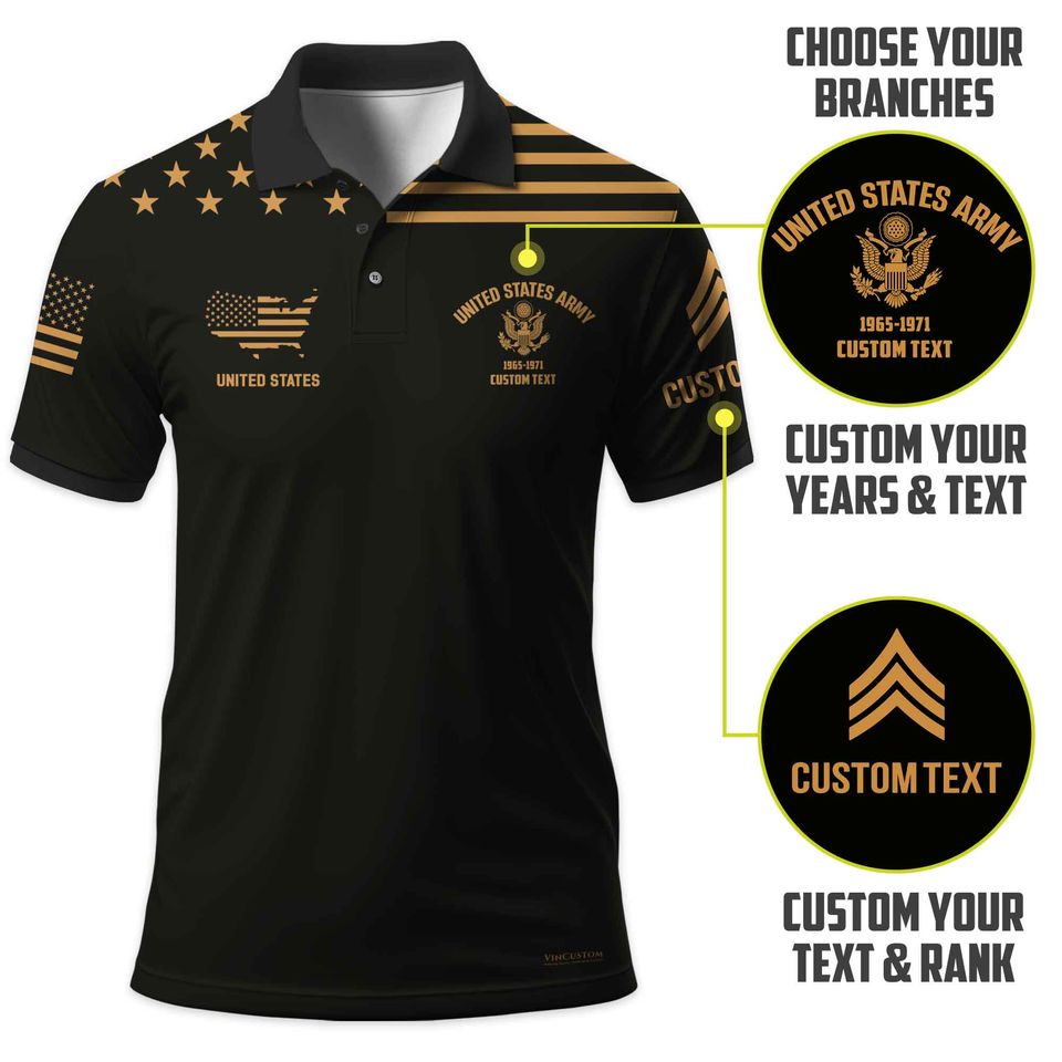 Customized U.S Veteran Polo Shirt