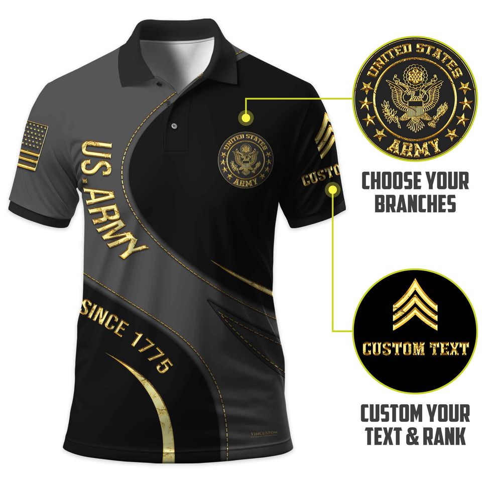 U.S Veteran Customized Polo Shirt