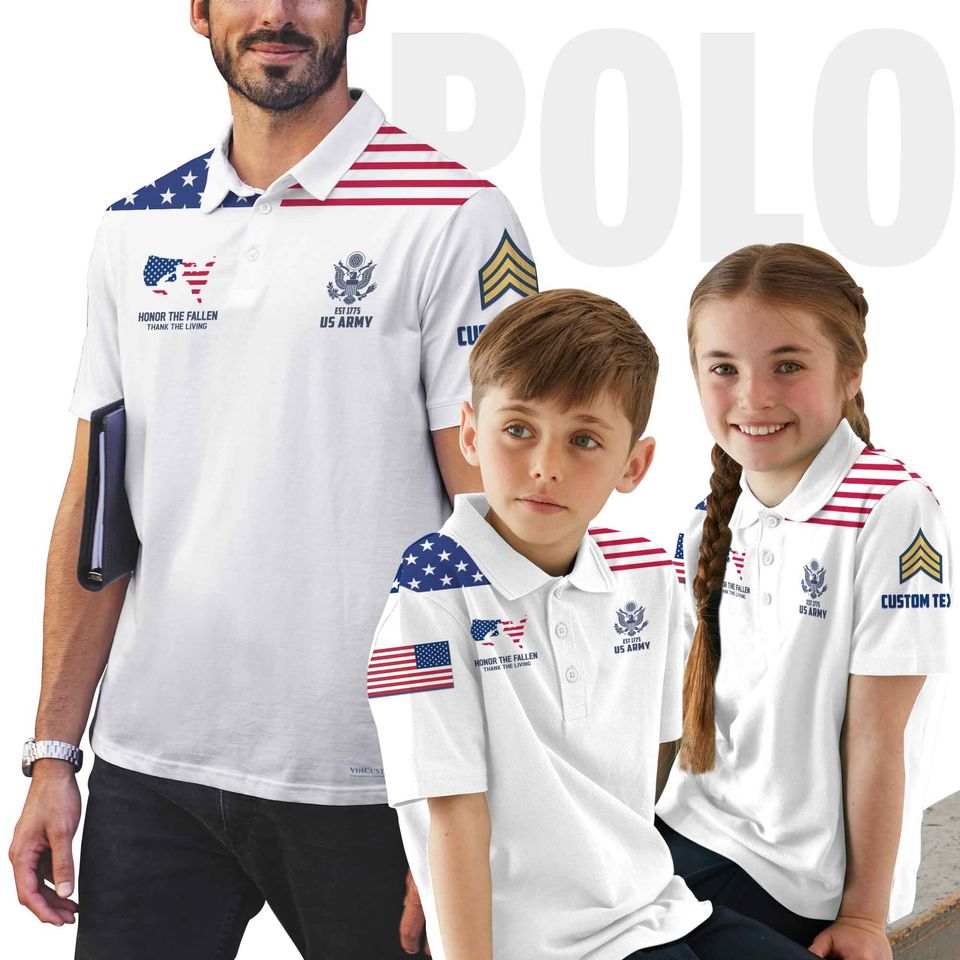 Customized U.S Veteran Honor The Fallen Polo Shirt