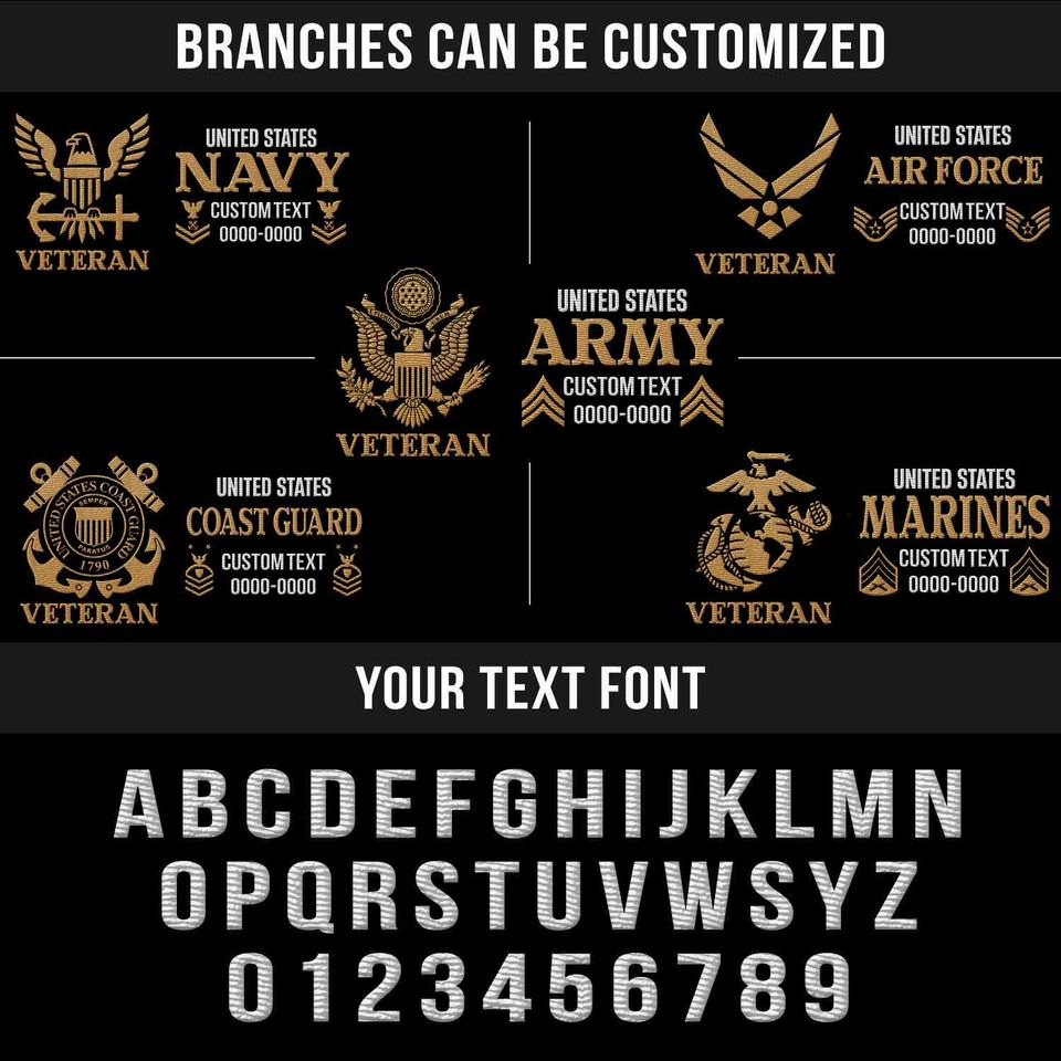 Customized US Veteran Proudly Served Embroidered Classic Cap