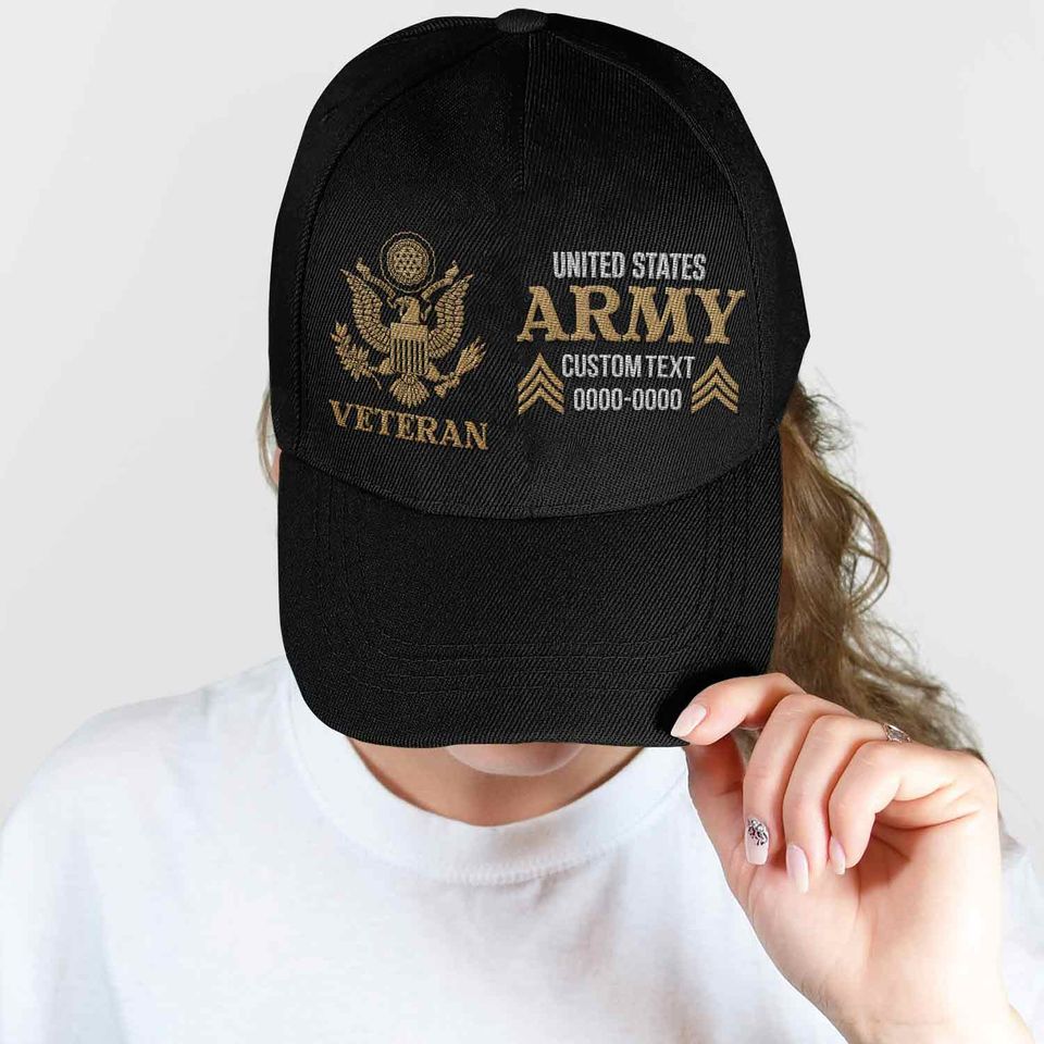 Customized US Veteran Proudly Served Embroidered Classic Cap