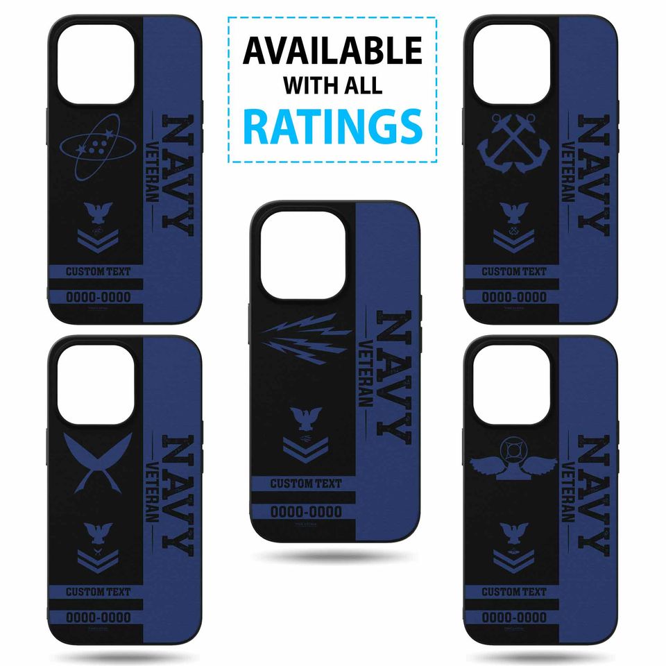 Customized US Navy Rating Veteran Proudly Served Phone Case
