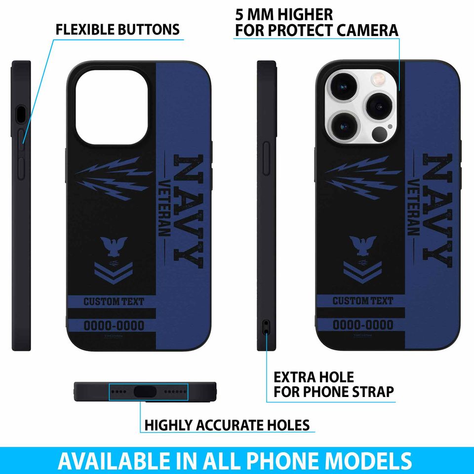 Customized US Navy Rating Veteran Proudly Served Phone Case