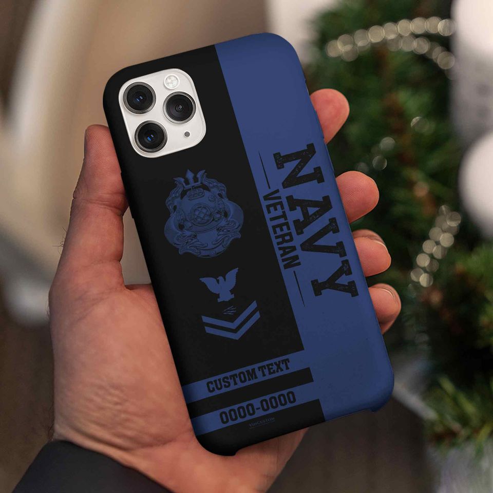 Customized US Navy Badges Veteran Proudly Served Phone Case