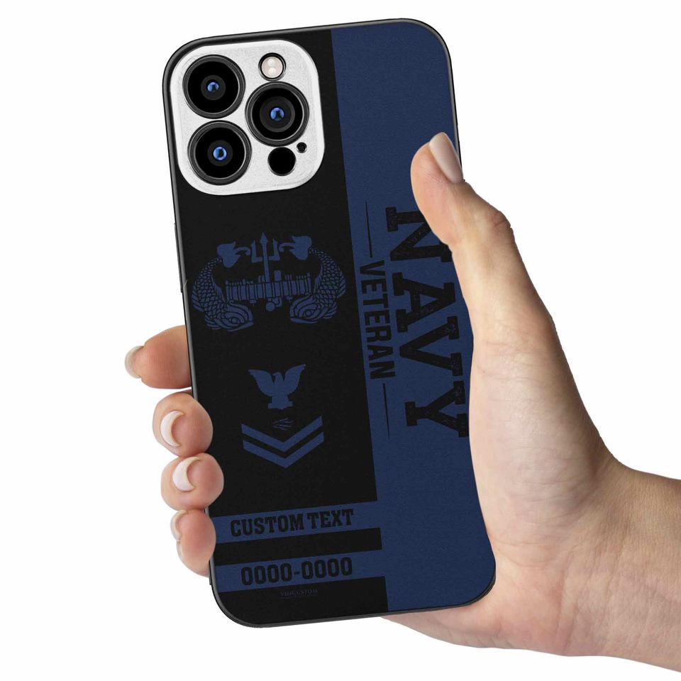 Customized US Navy Badges Veteran Proudly Served Phone Case