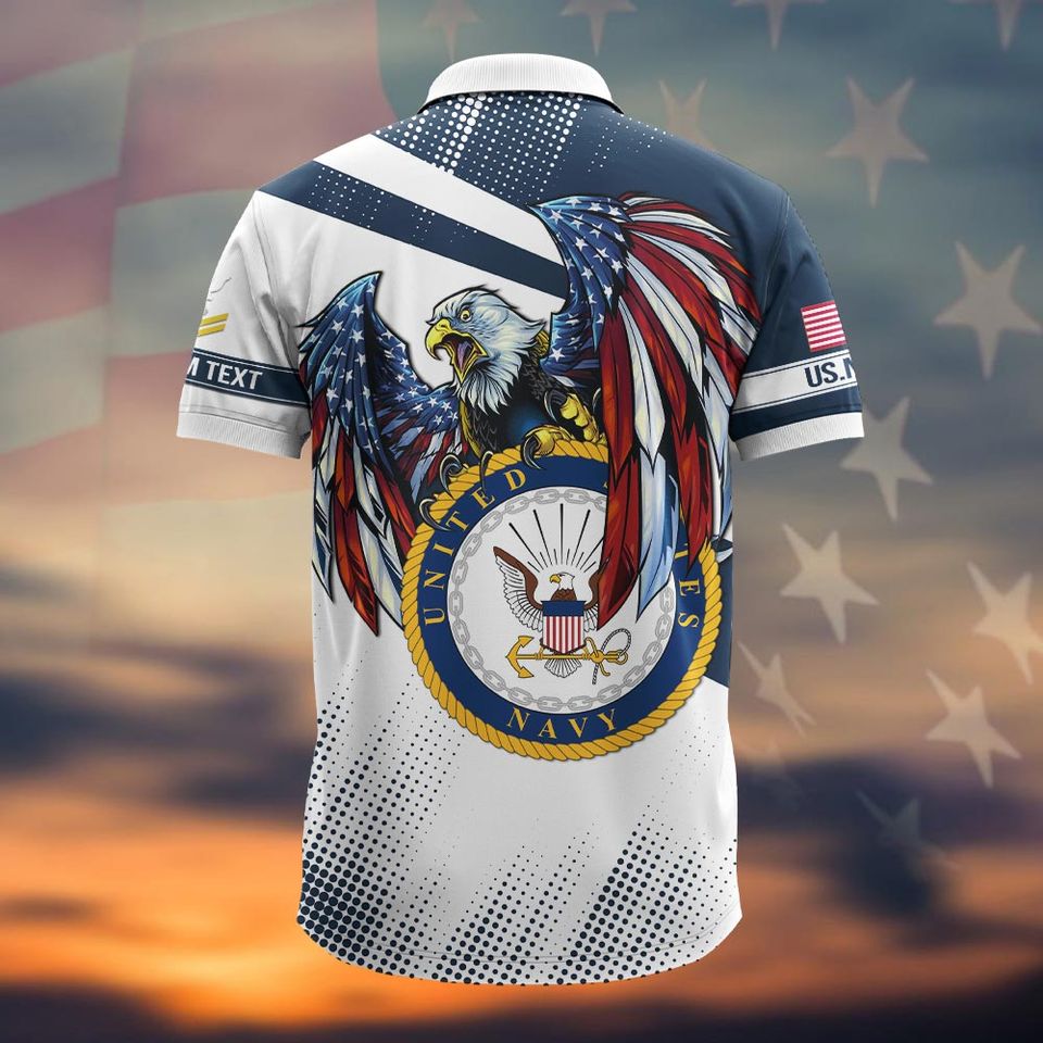 Customized US Navy Veteran Polo Shirt