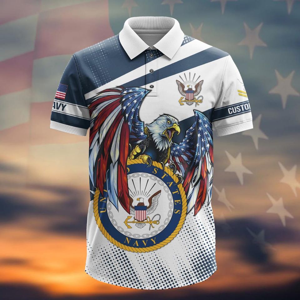 Customized US Navy Veteran Polo Shirt